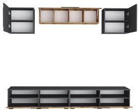 Living haaus Haga V16, Antracit/Stejar Wotan, L 240 cm
