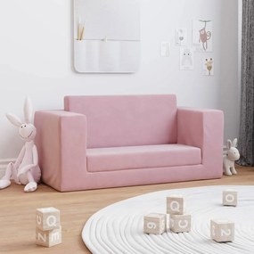 Canapea pentru copii cu 2 locuri, roz, plus moale Roz, Canapea extensibila