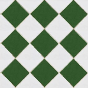 Tapet Checkered Tiles, Green &amp; White, Rebel Walls, 5 mp / rola