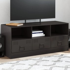 841733 vidaXL Comodă TV, negru, 99x39x44 cm, oțel