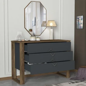 Cabinet Bumerang Aynali - Walnut, Anthracite