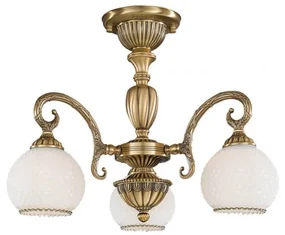 Lustra aplicata clasic design italian din alama, sticla 8400 RA-PL. 8420/3