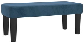 Pat box spring cu saltea, albastru inchis, 90x200 cm, catifea Albastru inchis, 90 x 200 cm, Design simplu