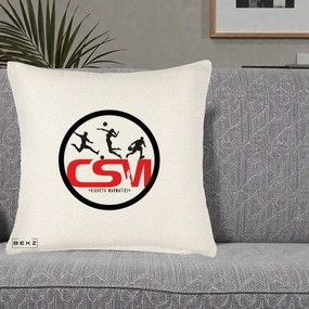 Perna Personalizata CSM Sighetu Marmatiei Sport, 40x40 cm, Crem Reliefat, Husa Detasabila, Perna Inclusa, BEKZ®