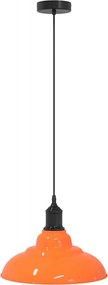 vidaXL Lampă suspendată reglabilă înălțime E27 Portocaliu lucios Metal