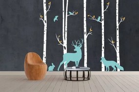 Autocolante decorative de perete - animale din pădure
