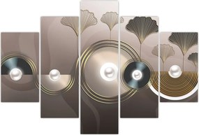 Tablou - Abstract maro-auriu (150x105 cm)