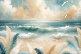 Tablou – Plajă pictată în culori delicate (90x60 cm)