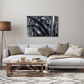 Tabloul cu abstracție gri cu albastru (90x60 cm)