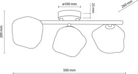 Brilagi - Lustră aplicată VULCANO 3xG9/8W/230V bronz/bej fumuriu