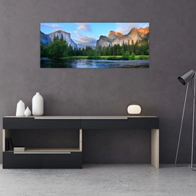 Tablou cu peisaj montan sălbatic (120x50 cm)