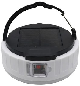 Lampă solară LED 2W 2V 6500K IPX4 2400mAh cu powerbank, neagră