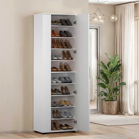 Pantofar Adore Porto, 2 usi reversibile cu oglinda, 10 rafturi, capacitate 28 perechi , 60 x 187 x 36 cm