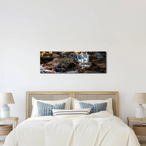 Tablou cu râul pietros (cu ceas) (90x30 cm)