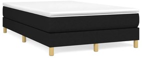 vidaXL Pat box spring cu saltea, negru, 120x190 cm, catifea