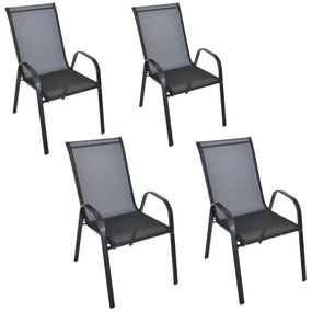 Set 4 bucati scaune de gradina TAVERNO negre
