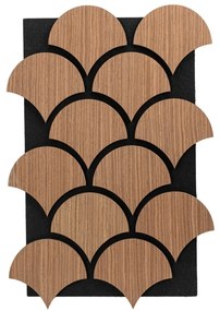 Panou riflaj acustic decorativ, MDF si pasla, AC27, 60x40x1.8cm, Stejar inchis