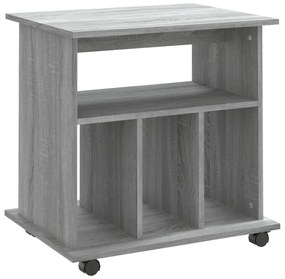 826355 vidaXL Dulap cu roți, gri sonoma, 60x45x60 cm, lemn compozit