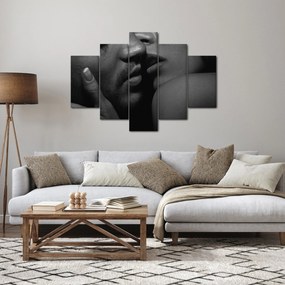 Tablou - Sărutul, fotografie alb-negru (150x105 cm)