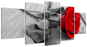 Tablou - trandafir cu flori ro?ii (150x70cm)