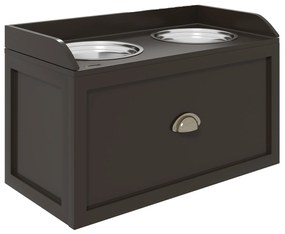 PawHut Statie Hranire Caini Mari – Suport inaltat cu 2 Boluri | Aosom Romania