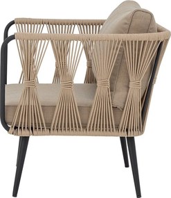 Fotoliu de grădină bej capitonat Pavone – Bloomingville