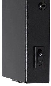 Lampa de perete moderna neagra cu USB reglabil - Croft