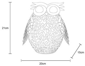 Corp de iluminat LED solar Globo 36330 LED/0,06W/3V IP44 bufniță