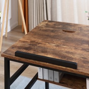 HOMCOM Masa pentru desen rabatabila pe 15 niveluri de la 0-70°, birou pentru camera si birou in stil industrial, 120x60x75cm, maro | Aosom Romania
