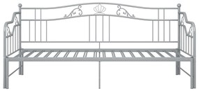 Cadru pat canapea extensibila, gri, 90x200 cm, metal Gri