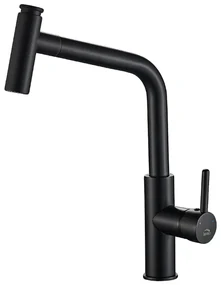 Baterie chiuveta de bucatarie Laveo TORO cu dus extractibil, maner lateral, negru