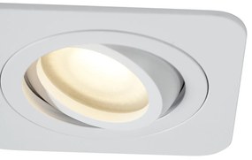 Set de 6 spoturi încastrate rotunjite albe GU10 50mm rotative și înclinabile IP44 - Alberto