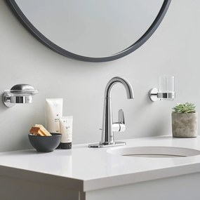 Suport periute de dinti Grohe Essentials crom lucios - sticla transparenta