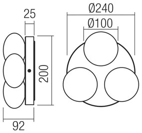 Redo 01-4308 - Plafonieră LED pentru baie OVUM 3xLED/5W/230V IP44 neagră