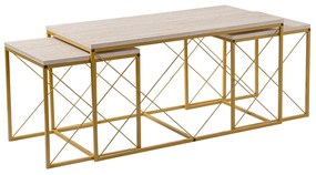Masă de cafea Defne Gold Travertine