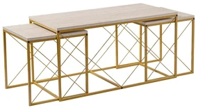Masă de cafea Defne Gold Travertine