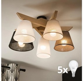 Lustră aplicată Brilagi ANTHONY 5xE14/40W/230V stejar