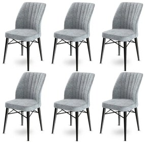 Set de scaune de sufragerie Flex Grey, 6 buc.