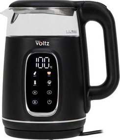 Fierbător electric Oliver Voltz OV51230AF, 2200 W, 1,7 l, 4 moduri, 13 setări de temperatură, afișaj LCD, comandă tactilă, negru/argintiu