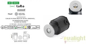 Spot exterior incastrabil in pamant IP67, diam.7cm, TARO LED 70449
