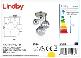Lindby - Plafonier RAVENA 2xE27/40W + 2xE27/25W, 230V