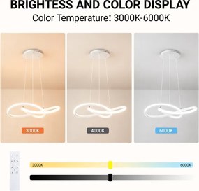 Brilagi - LED dimabil lustră suspendată pe cablu INFINITY LED/55W/230V 50x50 cm albă + telecomandă