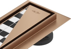 Mexen Flat 360° M13 scurgere liniară rotativă 2 în 1 80 cm, cupru periat - 1C10080-40