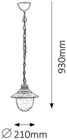 Rabalux 8678 - Exterior Lustra BARCELONA 1xE27/60W/230V