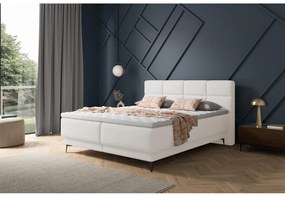 Pat matrimonial 180 cm Riviera 180 (cu somieră și saltea) (cu sp. depozitare) (alb + negru). 1099642
