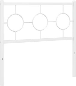 vidaXL Tăblie de pat de schimb metalică, alb, 90 cm