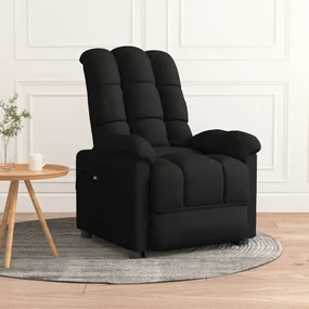 3073750 vidaXL Fotoliu rabatabil electric, negru, material textil