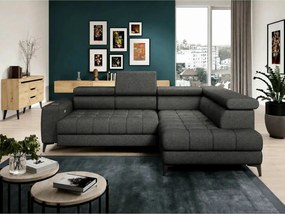Coltar BAGGIO, sezlong dreapta, stofa clasica gri inchis - Austin 20,