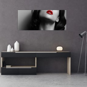 Tablou - Portretul unei femei cu ruj roșu (120x50 cm)