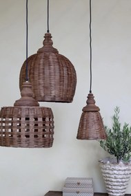 Lustra impletita manual din rattan si rachita, D34 cm